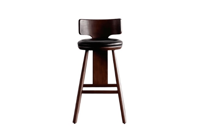 Arvid Teak Bar Stool — tall teak cafe chair with modern design for bar or high-table seating